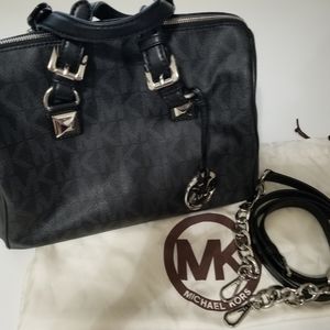 Michael Kors black satchel signature purse